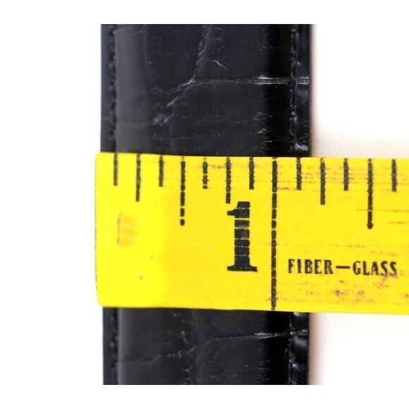 Martin Dingman BLACK ALLIGATOR CALFSKIN 1 1/8"Wd CASUAL DRESS BELT Sz 38/95 (G87 - Picture 10 of 14